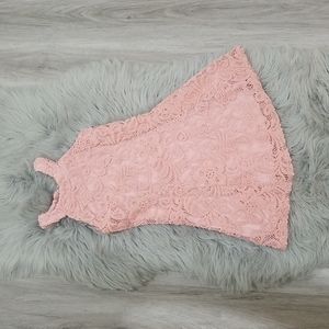 Pink crush lace dress